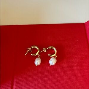 Real pearl sterling silver earrings
